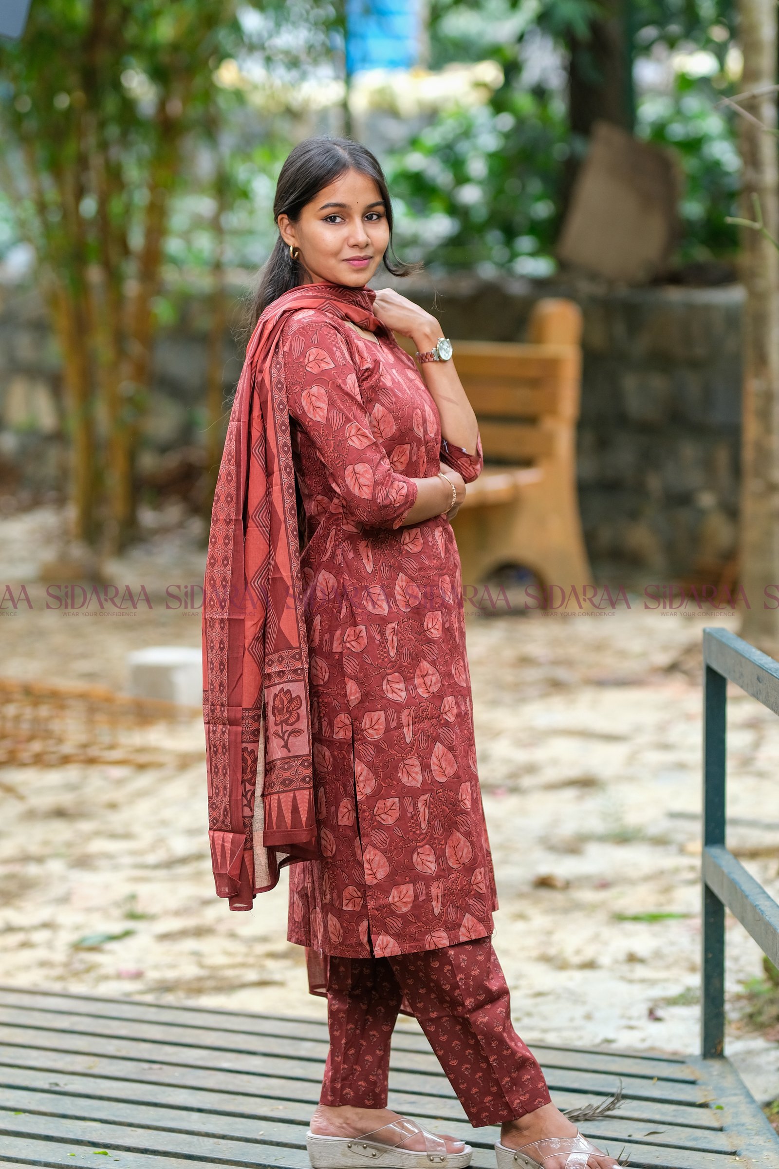 Cotton Maroon Salwar